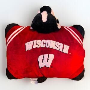 Pillow Pets Wisconsin Badgers Plush Red Mascot Football 18" Bucky